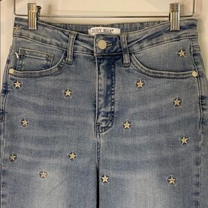Judy Blue Star Embroidered Jeans High Waist Skinny Fit Size 5/27
